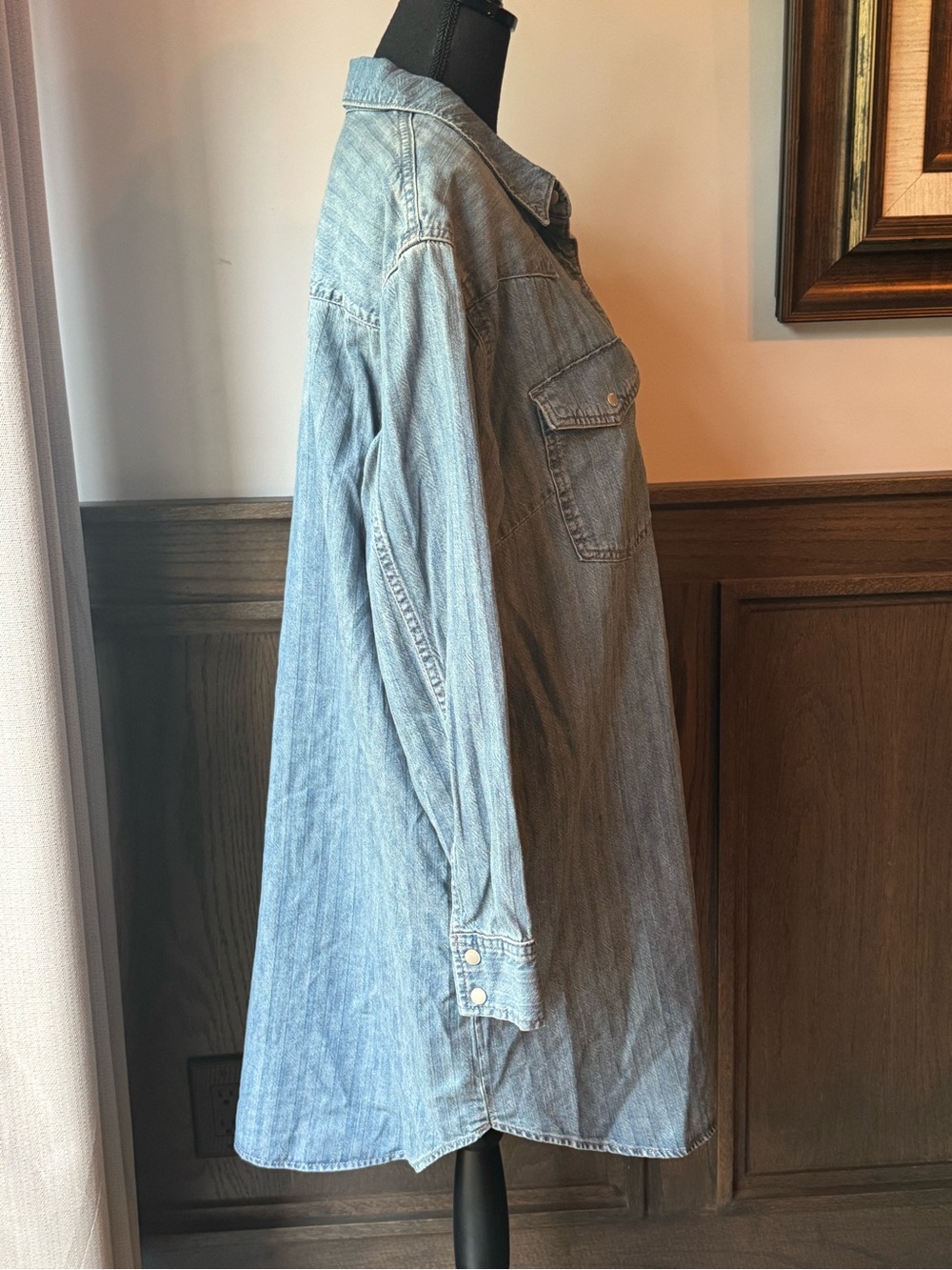 Universal Thread blue Denim Shirt Dress jacket large NWT - Picture 6 of 9